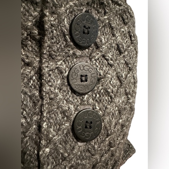 UGG Lattice Cardy Shearling Footbed Gray Knit Sweater Tall Boot Women 8 US 3066 - Picture 6 of 9